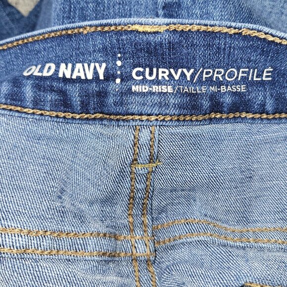Old Navy Jeans Womens 10 Reg Curvy Profile Mid Rise Blue Bootcut Stretch Denim - Picture 5 of 7